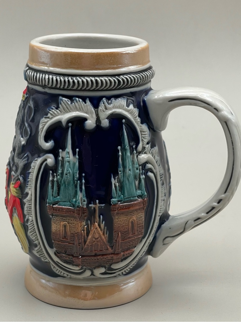 Vintage Praha Prague Czech Republic Mini Beer Stein Ceramic Souvenir Tankard Mug
